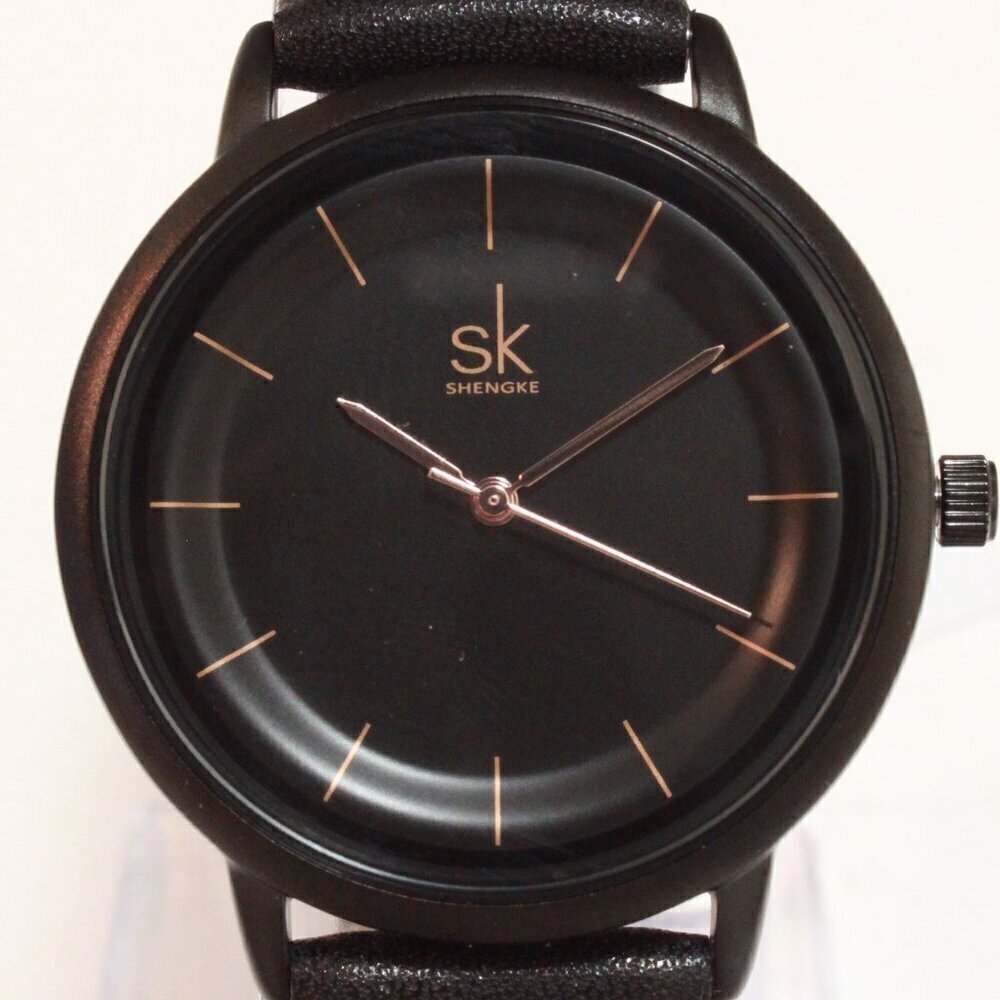 Ladies Dress Quartz Watch Black Dial Black Strap 38mm - Picture 9 of 12